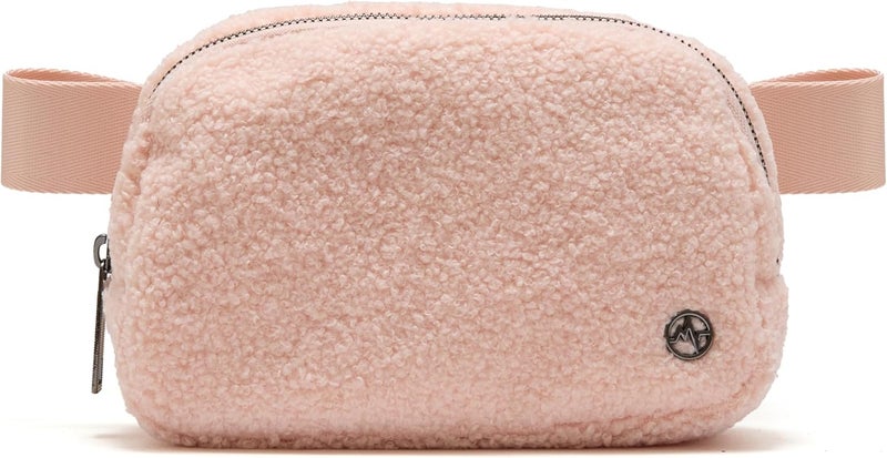 Pander Fanny pack Everywhere Fleece Belt Bag for Women and Men with Adjustable strap Belt, 1L. (Cream Pink) - Image 1